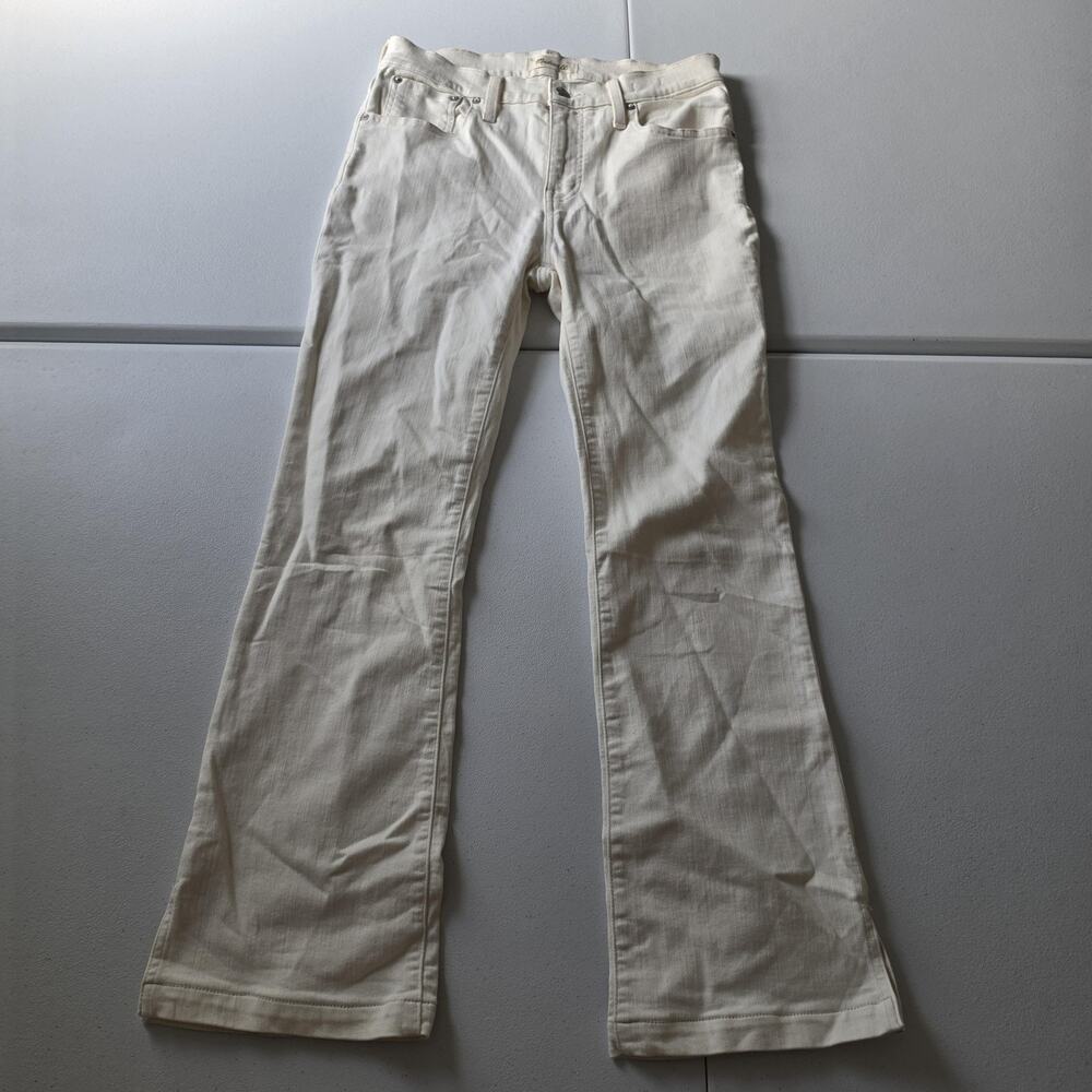 Madewell Kick Out Full-Length Jeans Womens 28 White Mid Rise Bootcut Stretch